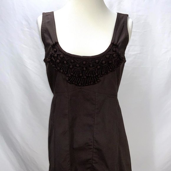 Tory Burch Embroidered Appliqué Sleeveless Long Top Tank Tunic Cotton Large - Picture 3 of 8